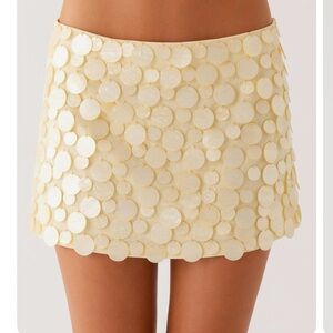 Peppermayo Cream Disc Mini Skirt